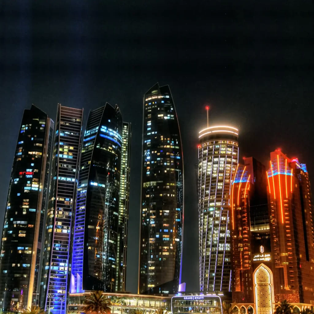 Image showcasing the Abu Dhabi skyline, representing UAE mainland and free zone business setup services offered by Catalyst